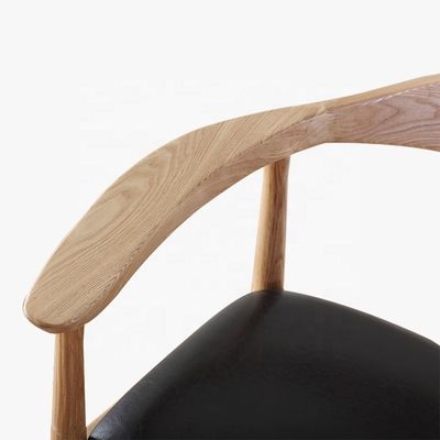 Solid Wood Low Round Back Dining Chair in Modern Style for Luxury Dining
