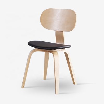 Mail Packing Oak Wood Dining Chair with Fashionable PU Upholstery