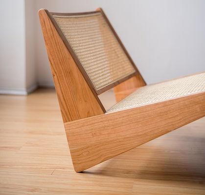 Contemporary Design Home Furniture Woven Rattan Chair Solid Wood Chair for Leisure Spaces Contemporary Style