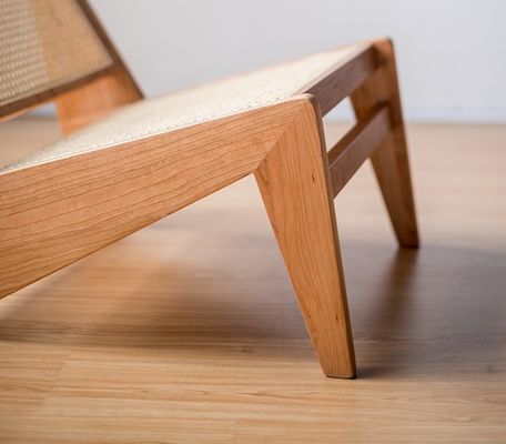 Contemporary Design Home Furniture Woven Rattan Chair Solid Wood Chair for Leisure Spaces Contemporary Style