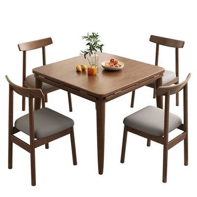Solid Wood Dining Table Set for Family Classic Design Wooden Material Weddings