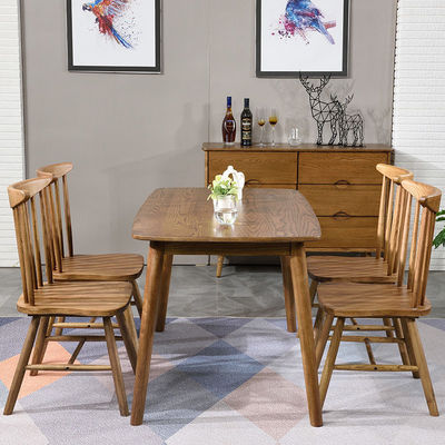 Solid Wood Dining Table Set for Family Classic Design Wooden Material Weddings