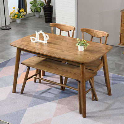 Solid Wood Dining Table Set for Family Classic Design Wooden Material Weddings