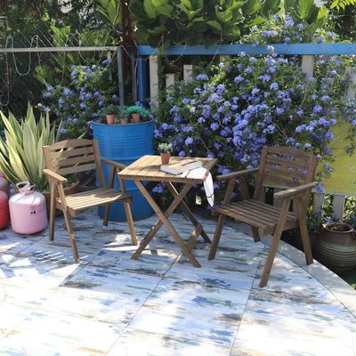 Mail Packing Y Durable Outdoor Patio Furniture Sets with Solid Wood Modern Dining Set and Garden Chairs