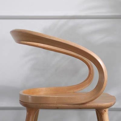 OEM Service Accepted Modern Dining Room Chair with Round Shape Arm Wing and Nordic Solid Ash Wood Artistic Design