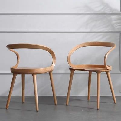 OEM Service Accepted Modern Dining Room Chair with Round Shape Arm Wing and Nordic Solid Ash Wood Artistic Design