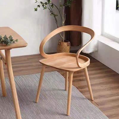 OEM Service Accepted Modern Dining Room Chair with Round Shape Arm Wing and Nordic Solid Ash Wood Artistic Design