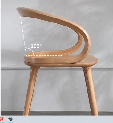 OEM Service Accepted Modern Dining Room Chair with Round Shape Arm Wing and Nordic Solid Ash Wood Artistic Design