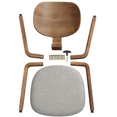 Dining Chair Nordic Furniture Upholstered Wood Chairs Demountable Cafe Chair Assembling Specific W44cm*D46cm*89cm