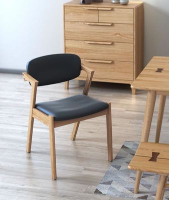 Mail packing Y Leisure Facilities Nordic Oak Wood Leather Chair Classical Wood Dining Chairs Restaurant Chair