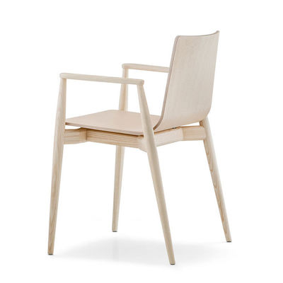Nordic Light Luxury Solid Wood Armchair Leather Upholstered Dining Chair for Hotel Cafe and Living Room Mail Packing