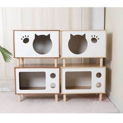 Modern Multi-functional Wooden Pet Nest and Side Cabinet for Contemporary Living Room Furniture