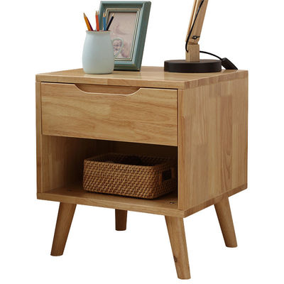 Solid Wood Nightstand Fashionable Storage Cabinet for Bedroom and Living Room Decor