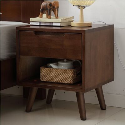 Solid Wood Nightstand Fashionable Storage Cabinet for Bedroom and Living Room Decor