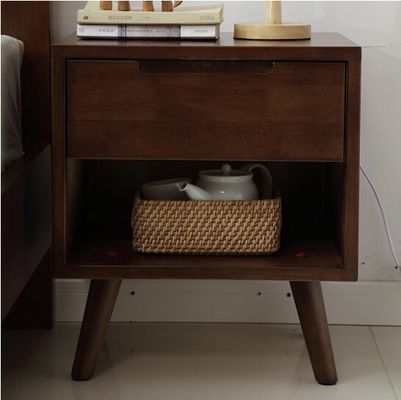 Solid Wood Nightstand Fashionable Storage Cabinet for Bedroom and Living Room Decor