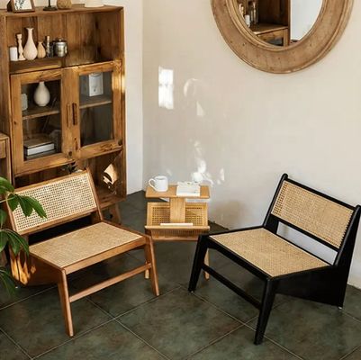 OEM/ODM Modern Style Rattan Wooden Creative Living Room Patio Rattan Chair Back Chair Perfect for Apartment