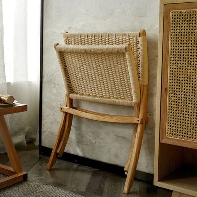 Living Room Woven Rattan Chair Solid Wood Folding Rattan Dining with Latest Design Outdoor Furniture