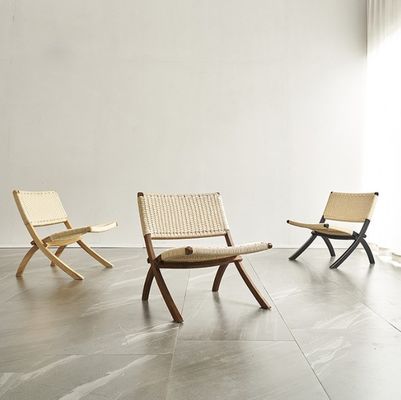 Living Room Woven Rattan Chair Solid Wood Folding Rattan Dining with Latest Design Outdoor Furniture
