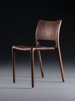 Add a Touch of Luxury to Your Coffee Shop and Restaurant with High End Solid Wood Nordic Bent Backrest Dining Chair