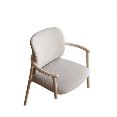 Home Furniture Luxury High End Nordic Solid Ash Wood Bent Backrest High Density Sponge Upholstered Arm Chair