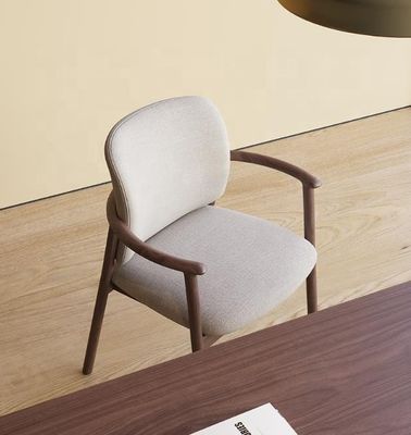 Home Furniture Luxury High End Nordic Solid Ash Wood Bent Backrest High Density Sponge Upholstered Arm Chair