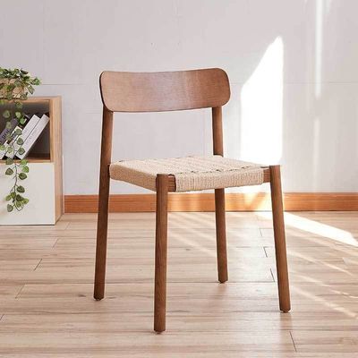 Create a Relaxing Dining Atmosphere with Nordic Light Luxury Solid Wood Dining Chair and Woven Rope Backrest