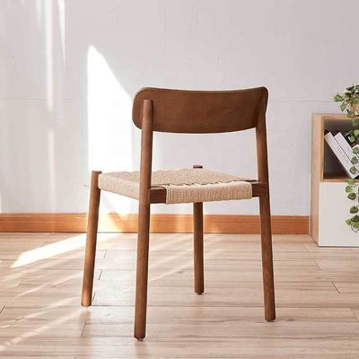 Create a Relaxing Dining Atmosphere with Nordic Light Luxury Solid Wood Dining Chair and Woven Rope Backrest