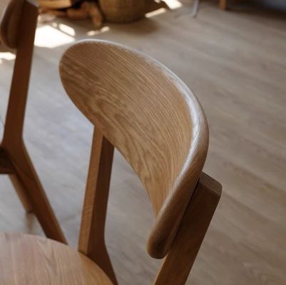 Solid Wood Dining Chair W44*D49*H80CM Oak Wood for Nordic Simple Design in Small Family Restaurant