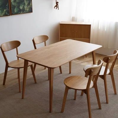 Solid Wood Dining Chair W44*D49*H80CM Oak Wood for Nordic Simple Design in Small Family Restaurant