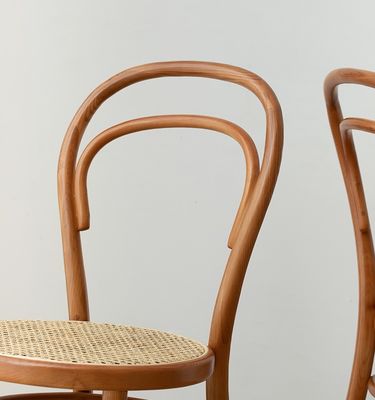 Nordic Rattan Dining Chairs Wooden High Back Banquet Chairs in Mid-Century Modern Style with Solid Wood Bistro Chair
