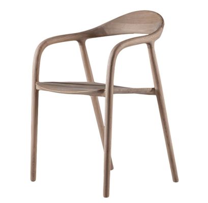 Modern Solid Wood Dining Chair Ash Wood Structure Walnut/Oak Finish Mail Packing
