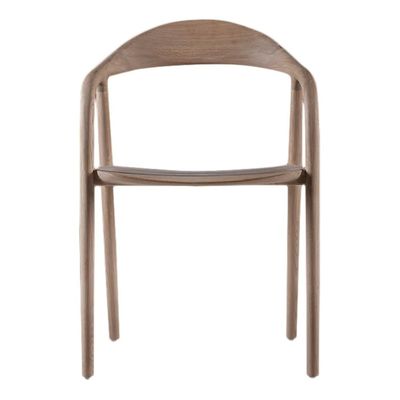 Modern Solid Wood Dining Chair Ash Wood Structure Walnut/Oak Finish Mail Packing