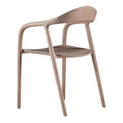 Modern Solid Wood Dining Chair Ash Wood Structure Walnut/Oak Finish Mail Packing