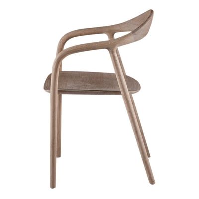 Modern Solid Wood Dining Chair Ash Wood Structure Walnut/Oak Finish Mail Packing