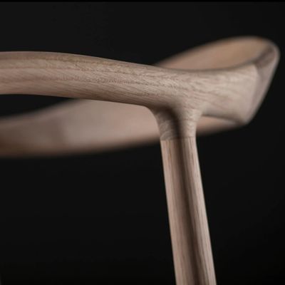 Modern Solid Wood Dining Chair Ash Wood Structure Walnut/Oak Finish Mail Packing