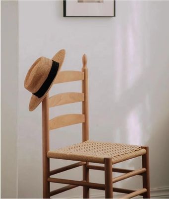 NO Folded Bent Backrest Dining Chair with Handmade Solid Wood and Rope Woven Cushion OEM Service Accepted