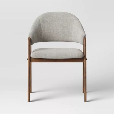 Rubber Wood Frame Lacquered Finish Fabric Armrest Dining Chairs for Hotel Restaurant Furniture Sale