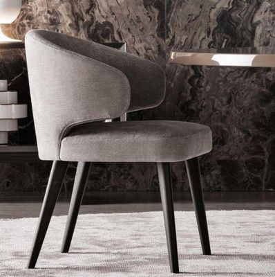 Wooden Leg Velvet Upholstered Wing Backrest Dining Chair for Comfortable and Elegant Dining