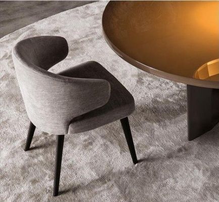 Wooden Leg Velvet Upholstered Wing Backrest Dining Chair for Comfortable and Elegant Dining
