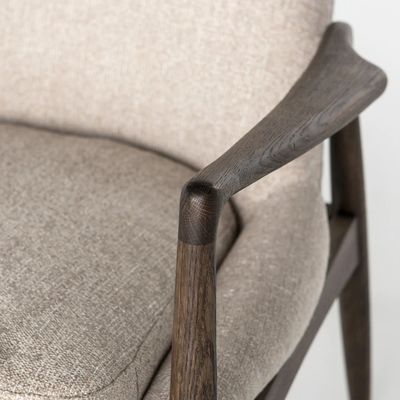 Single Living Room Furniture Wooden Upholstered Sofa Chair with Fabric and Foam Cushion on Wooden Frame