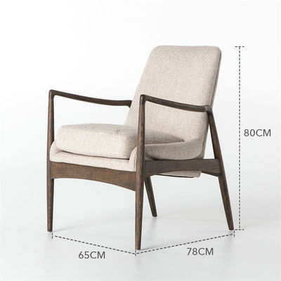 Single Living Room Furniture Wooden Upholstered Sofa Chair with Fabric and Foam Cushion on Wooden Frame