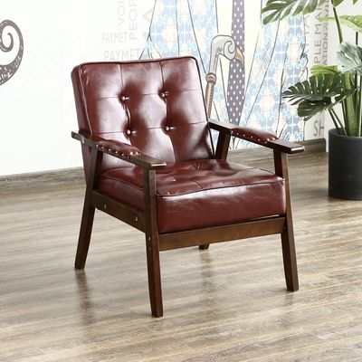Comfortable Wooden Design Pu Seat Armchair for Hotel Dinning in Office Building and Coffee Shop
