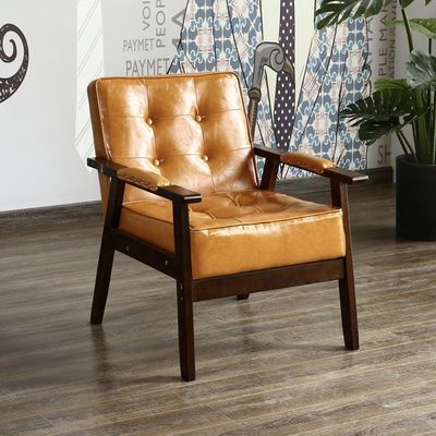 Comfortable Wooden Design Pu Seat Armchair for Hotel Dinning in Office Building and Coffee Shop