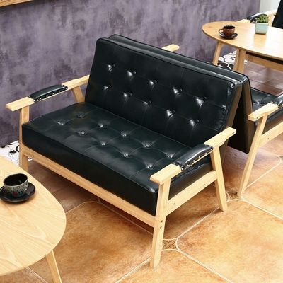 Comfortable Wooden Design Pu Seat Armchair for Hotel Dinning in Office Building and Coffee Shop