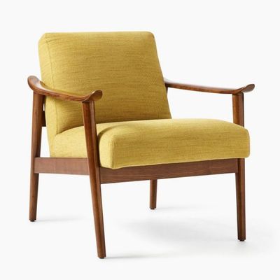 Nordic Solid Wood Fabric Upholstered Living Room Sofa Chair with Contemporary Design