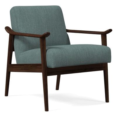 Nordic Solid Wood Fabric Upholstered Living Room Sofa Chair with Contemporary Design