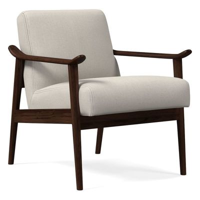 Nordic Solid Wood Fabric Upholstered Living Room Sofa Chair with Contemporary Design