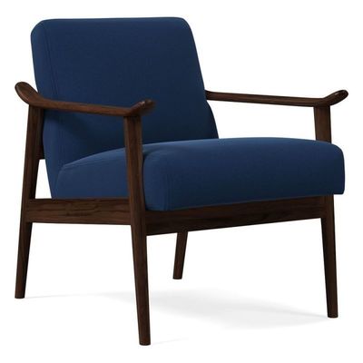 Nordic Solid Wood Fabric Upholstered Living Room Sofa Chair with Contemporary Design