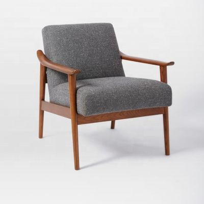 Hotel Specific Living Room Chair in Modern Design with Leather Armrest and Velvet Fabric
