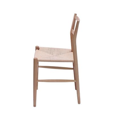 Hotel Restaurant Banquet or Home Simple Backrest Chair with Hemp Rope Weaving and Wooden Legs